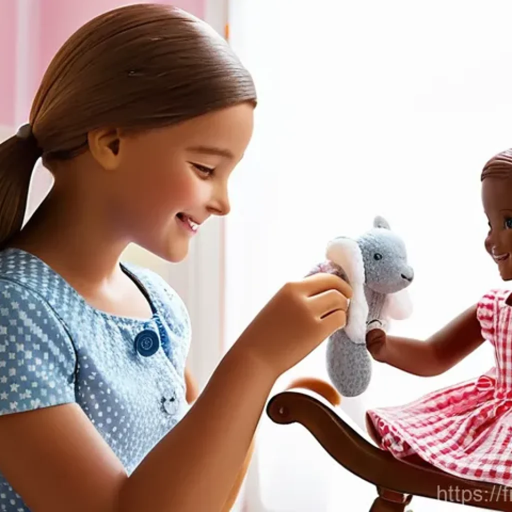 미미 캐릭터와 유사 캐릭터 비교 - A charming, sun-drenched children's room in a classic French home. A smiling young girl, approximate...