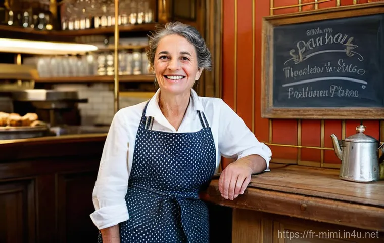 미미 캐릭터의 스토리텔링 강점 - **Prompt for "Authenticity and Realism": A Warm French Bistro Owner**
"A candid portrait of a mi...