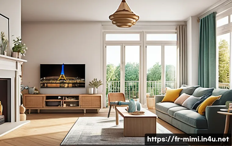 미미 캐릭터와 가족 관객 타겟팅 - A warm, colorful family living room scene during an evening, featuring a cheerful young animated her...
